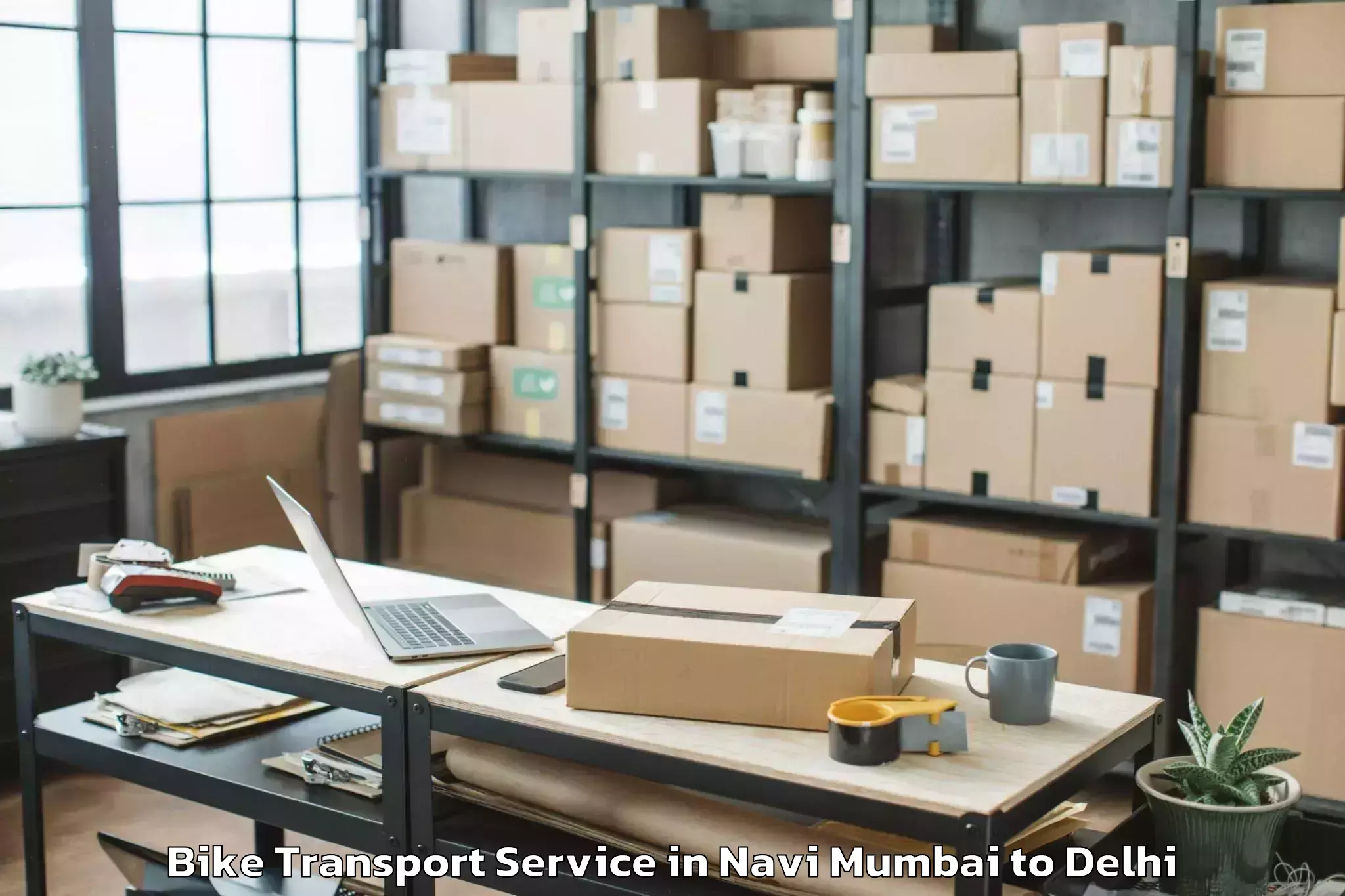 Book Navi Mumbai to Kalkaji Bike Transport Online